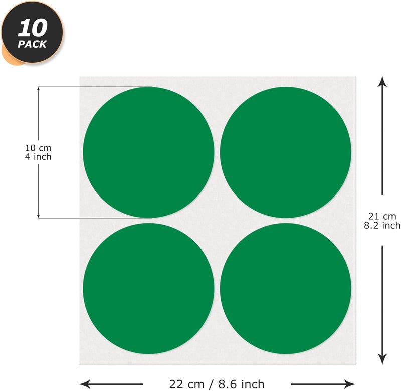 YIKIADA 40 PCS Dot Stickers 4" Round Labels Large Circle Color Coding Moving Decals Price Tags for Office Classroom Home Yard Sale Line up Green - Image 2